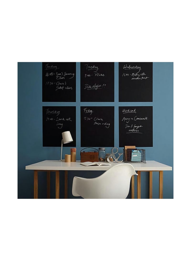 Black Board Chalkboard Sticker with 5 Chalks Removable Teaching Writing Stickers Self Adhesive Wall Vinyl Draw Décor for Kids Rooms School Home Office 45cmx100cm - Image 2